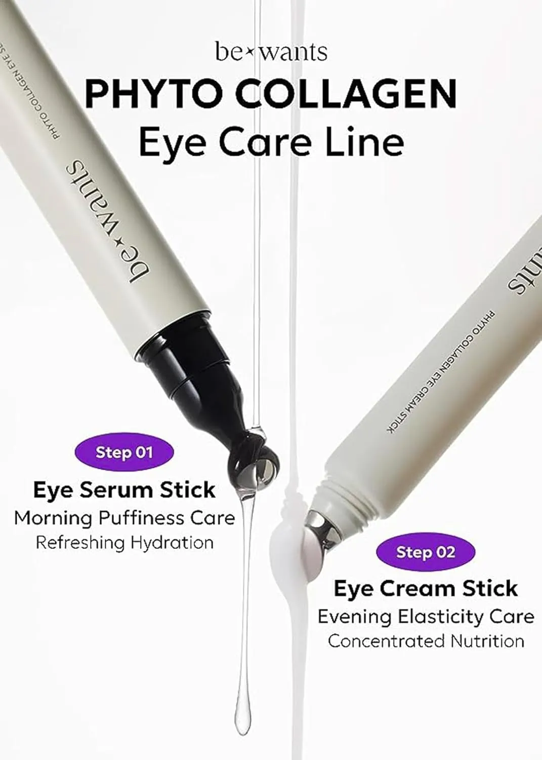 Bewants under eye cream for dark circles, cream stick for puffiness, bags, and wrinkles, Korean skincare solution for tired skin around the eyes (1 Pack)
