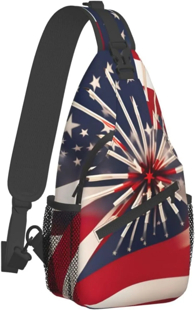 Black And Gold Flowers Crossbody Bag Chest Shoulder Bag Small Casual Backpack Suitable For Women Men Hiking