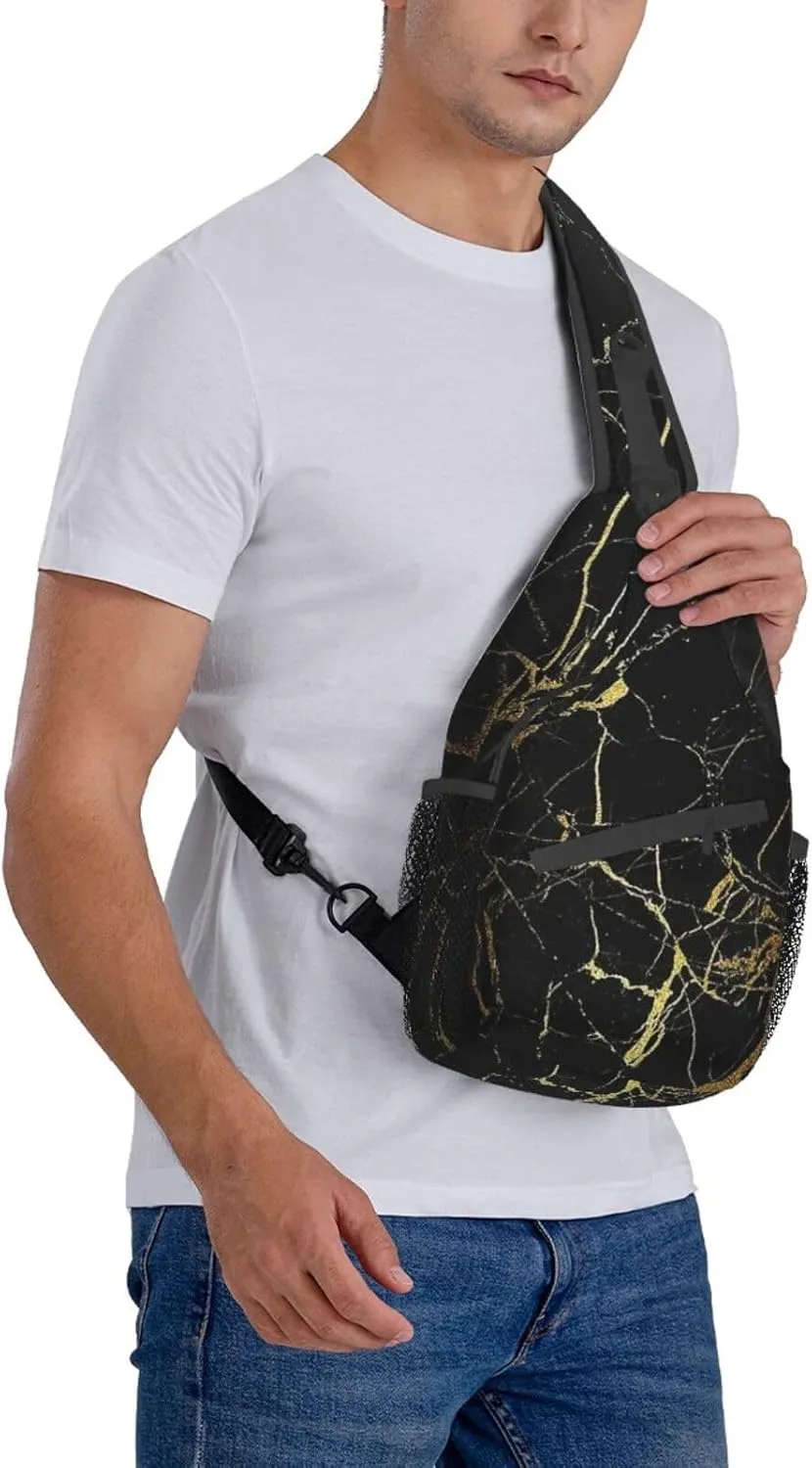 Black And White Soccer Ball Pattern Crossbody Bag Chest Shoulder Bag Small Casual Backpack Suitable For Women Men Hiking