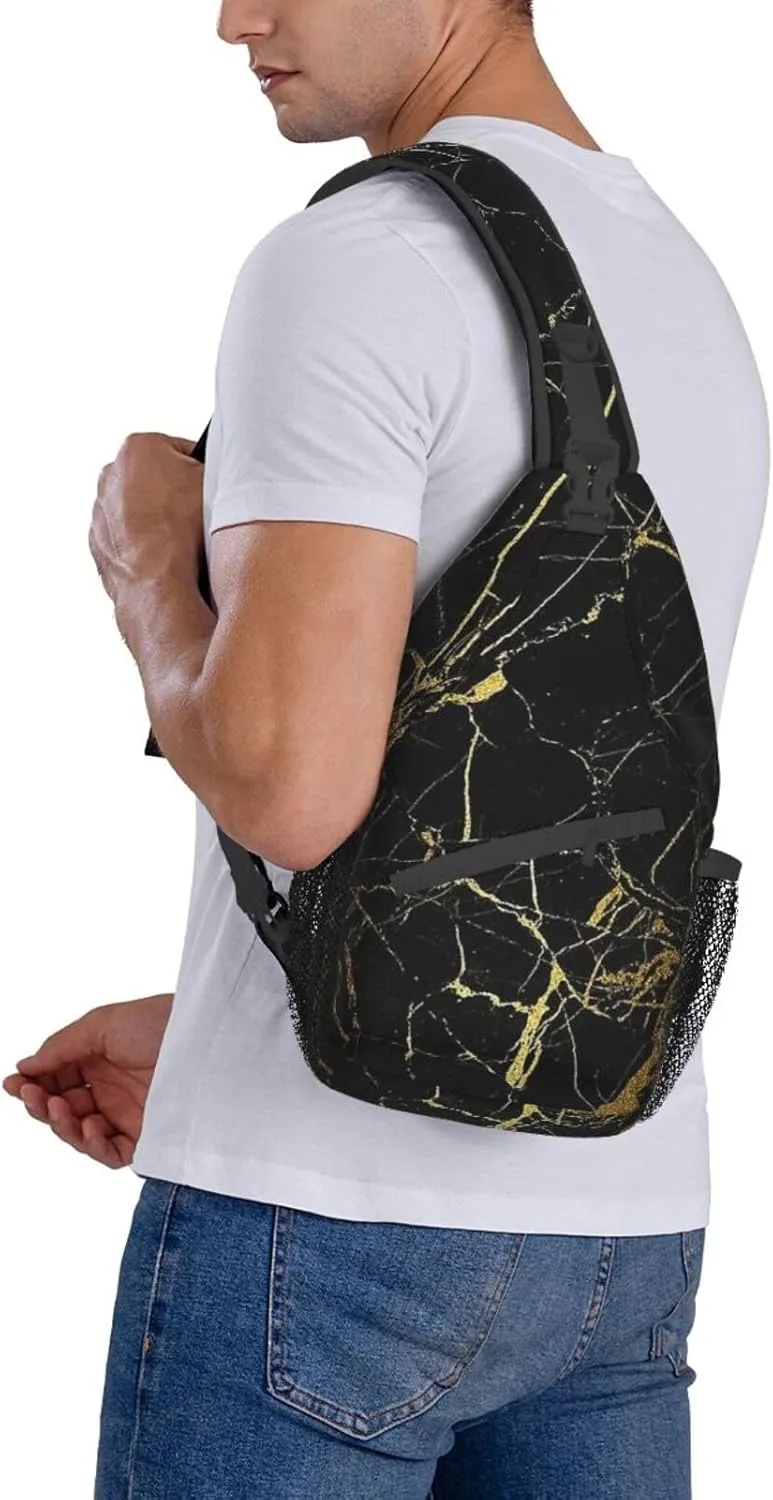 Black And White Soccer Ball Pattern Crossbody Bag Chest Shoulder Bag Small Casual Backpack Suitable For Women Men Hiking