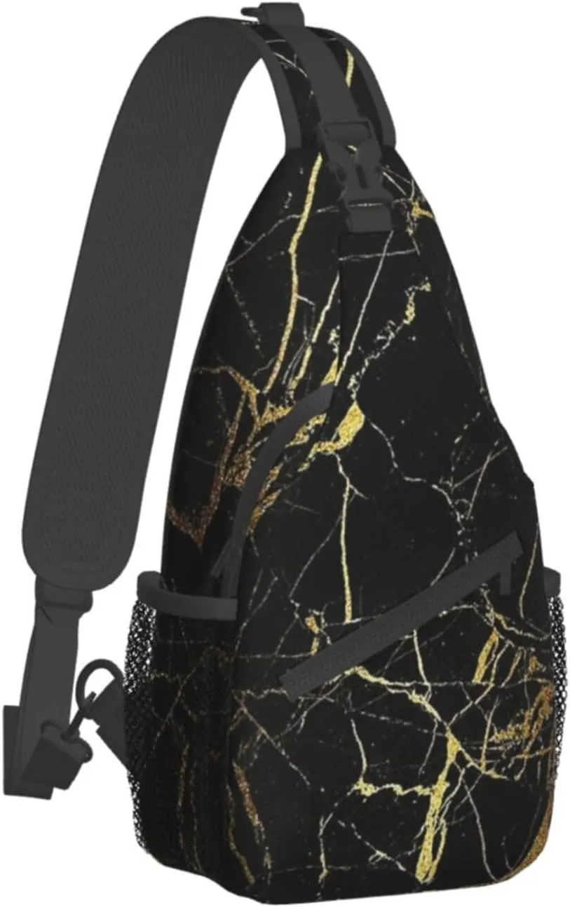 Black And White Soccer Ball Pattern Crossbody Bag Chest Shoulder Bag Small Casual Backpack Suitable For Women Men Hiking