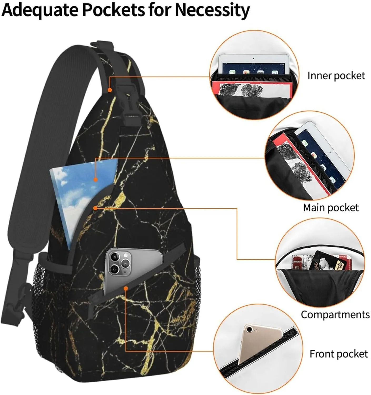 Black And White Soccer Ball Pattern Crossbody Bag Chest Shoulder Bag Small Casual Backpack Suitable For Women Men Hiking