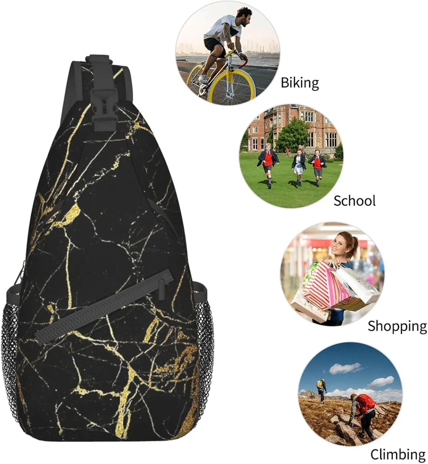Black And White Soccer Ball Pattern Crossbody Bag Chest Shoulder Bag Small Casual Backpack Suitable For Women Men Hiking
