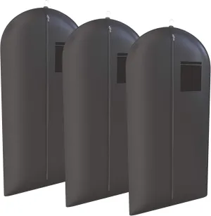 Black Tuxedo Garment Travel Bags 3 Pack With ID Tag Window - 48" X 24"