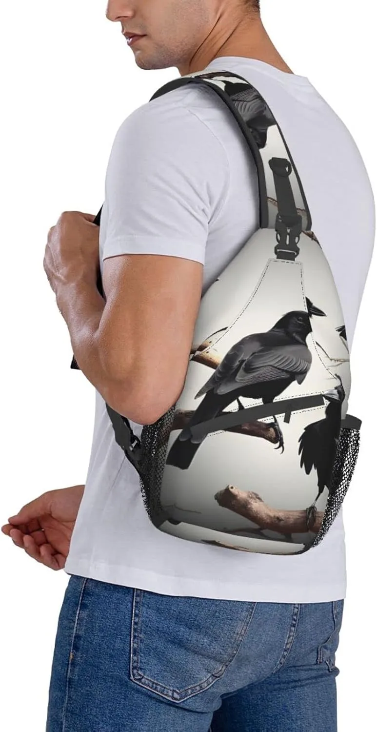 Black White Marble Texture Crossbody Bag Chest Shoulder Bag Small Casual Backpack Suitable For Women Men Hiking