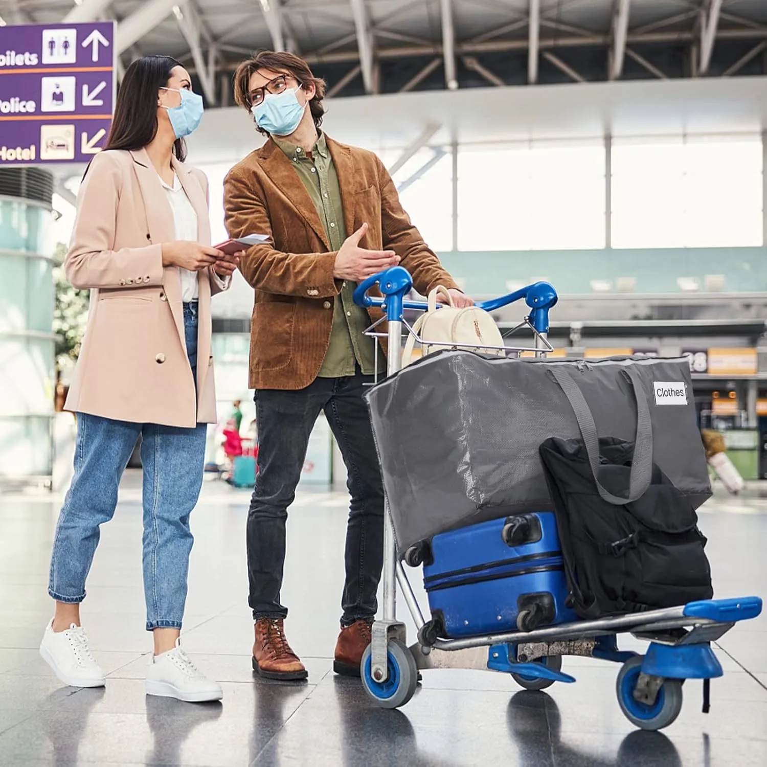 BlissTotes Large Moving Bags and with Zippers & Handles Moving Supplies with lids, Heavy Duty Totes for Storage Bags for Space Saving, Fold Flat, Moving and Storing, 93L, 10 Pack