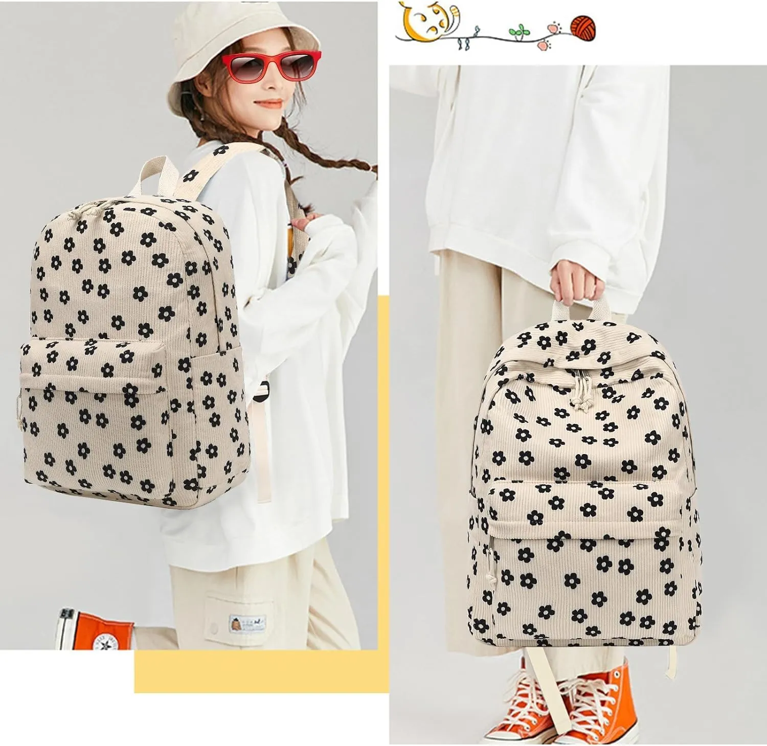 Bluboon Backpack for Girls Kids Preschool Backpack with Lunch Box Kindergarten Bookbag Toddler School Bags Set