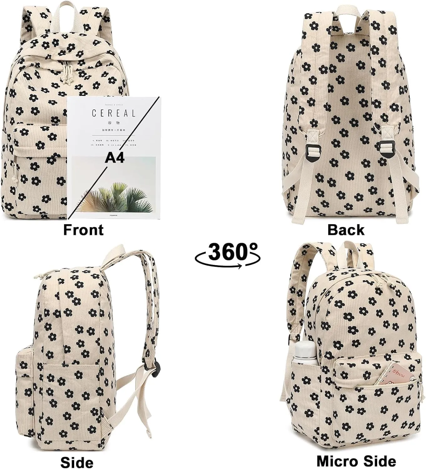 Bluboon Backpack for Girls Kids Preschool Backpack with Lunch Box Kindergarten Bookbag Toddler School Bags Set