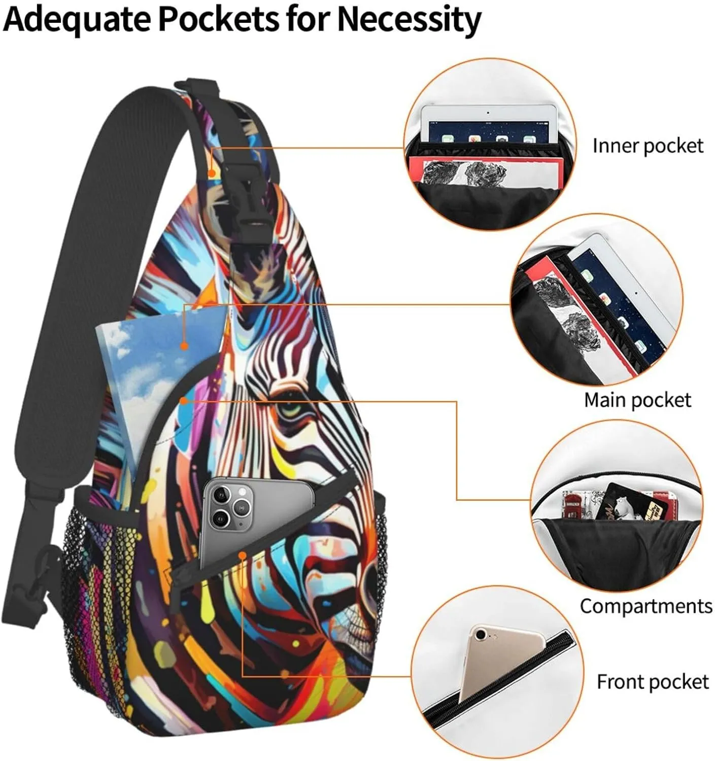 Blue Christmas Snowman Crossbody Bag Chest Shoulder Bag Small Casual Backpack Suitable For Women Men Hiking