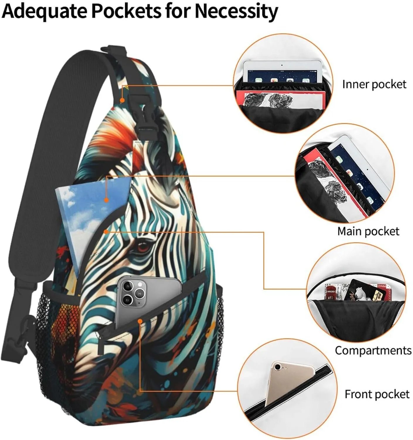 Blue Christmas Snowman Crossbody Bag Chest Shoulder Bag Small Casual Backpack Suitable For Women Men Hiking