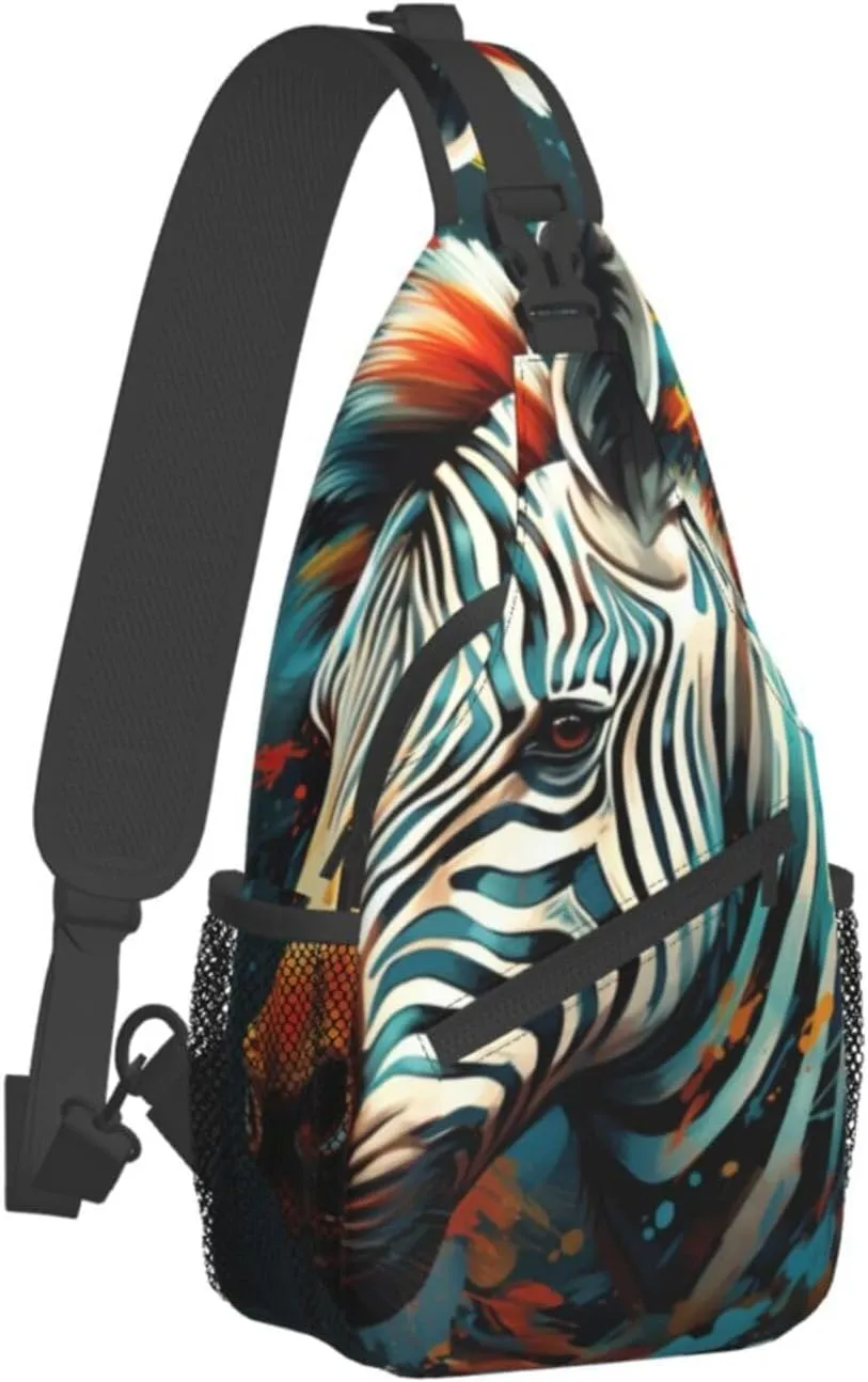 Blue Christmas Snowman Crossbody Bag Chest Shoulder Bag Small Casual Backpack Suitable For Women Men Hiking