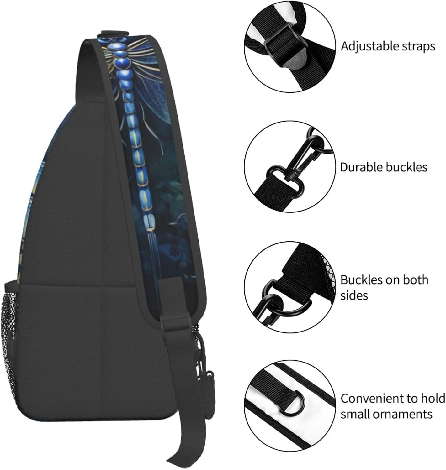 Blue Christmas Snowman Crossbody Bag Chest Shoulder Bag Small Casual Backpack Suitable For Women Men Hiking