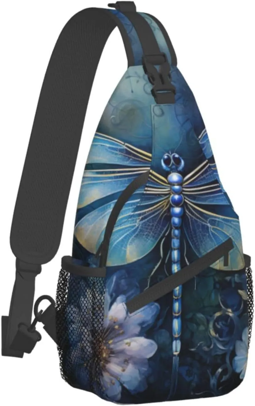 Blue Christmas Snowman Crossbody Bag Chest Shoulder Bag Small Casual Backpack Suitable For Women Men Hiking