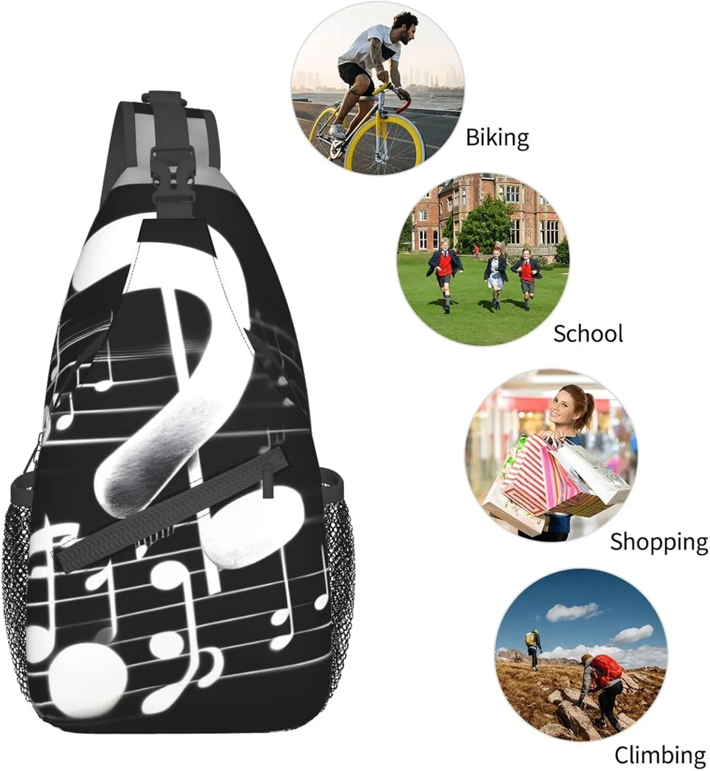 Blue Odonata Pattern Crossbody Bag Chest Shoulder Bag Small Casual Backpack Suitable For Women Men Hiking