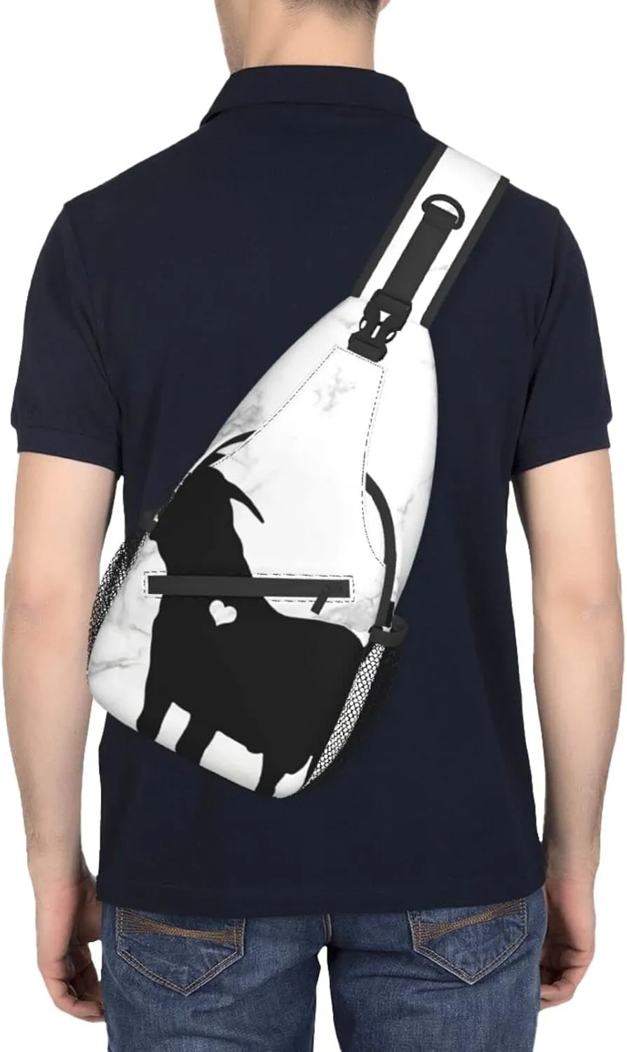 Boer Goat Silhouette Chest Bag Shoulder Bag, Cute Animals Sling Backpack Casual Travel Bag For Men And Women