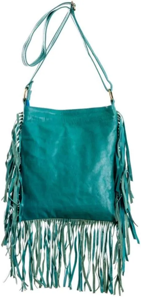 Boho Bag Square L| Real Leather | Fringe Purse | Bohemian Bags