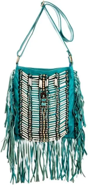 Boho Bag Square L| Real Leather | Fringe Purse | Bohemian Bags