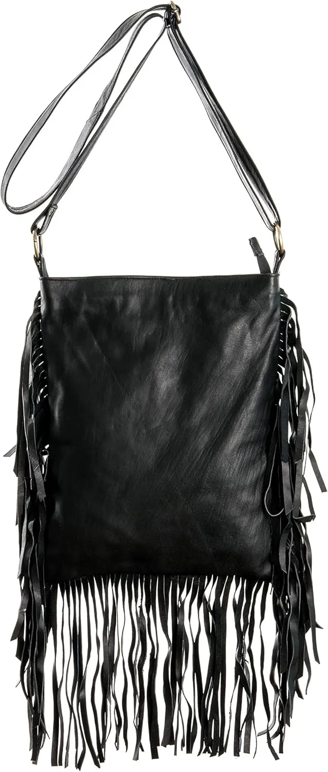 Boho Bag Square L| Real Leather | Fringe Purse | Bohemian Bags