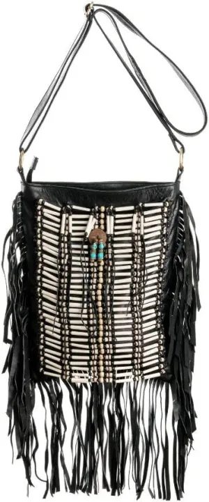Boho Bag Square L| Real Leather | Fringe Purse | Bohemian Bags