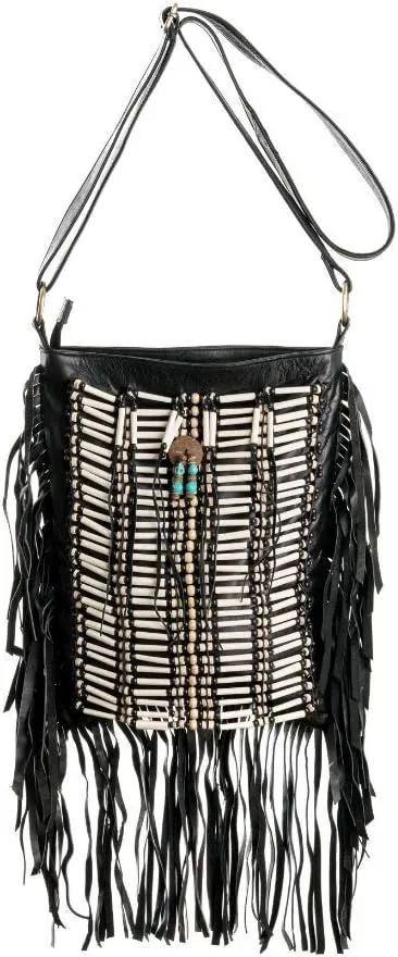 Boho Bag Square L| Real Leather | Fringe Purse | Bohemian Bags