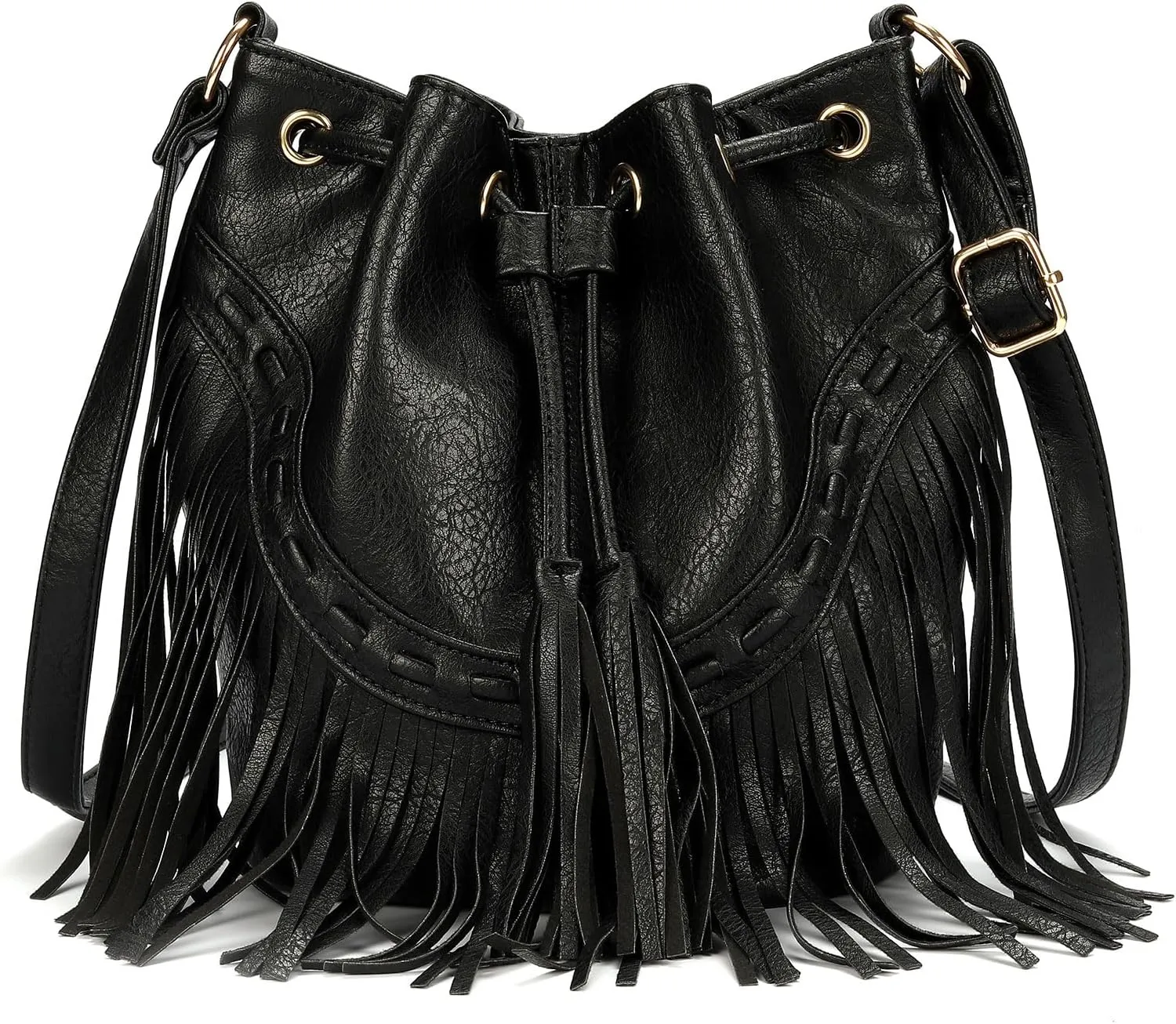 Boho Purses, Boho Bag, Black Fringe Purse, Western Purses for Women, Crossbody Bags for Women, Bucket Bags