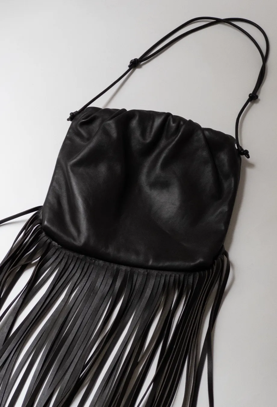 Bottega Veneta Fringe Pouch Bag in Brown