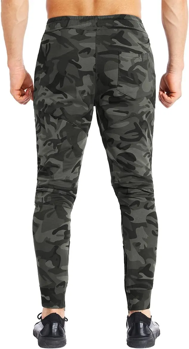 BROKIG Mens Gym Jogger Pants,Casual Slim Workout Sweatpants with Zipper Pockets Bodybuilding Athletic Pants