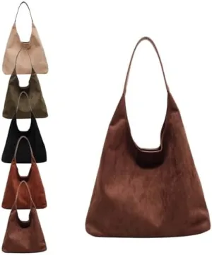 Brown Suede Bag Suede Tote Bag Suede Purses Suede Handbags Suede Hobo Bags for Women