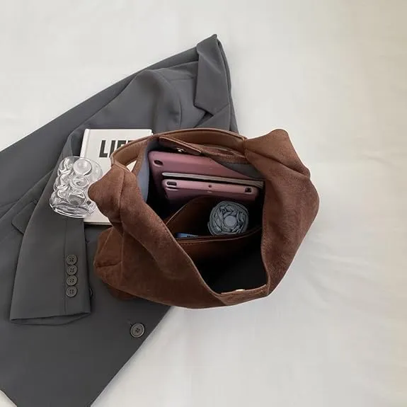 Brown Suede Bag Suede Tote Bag Suede Purses Suede Handbags Suede Hobo Bags for Women
