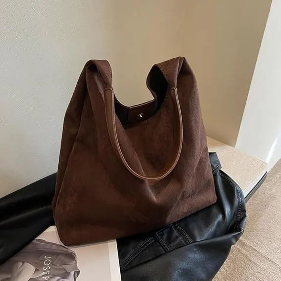 Brown Suede Bag Suede Tote Bag Suede Purses Suede Handbags Suede Hobo Bags for Women