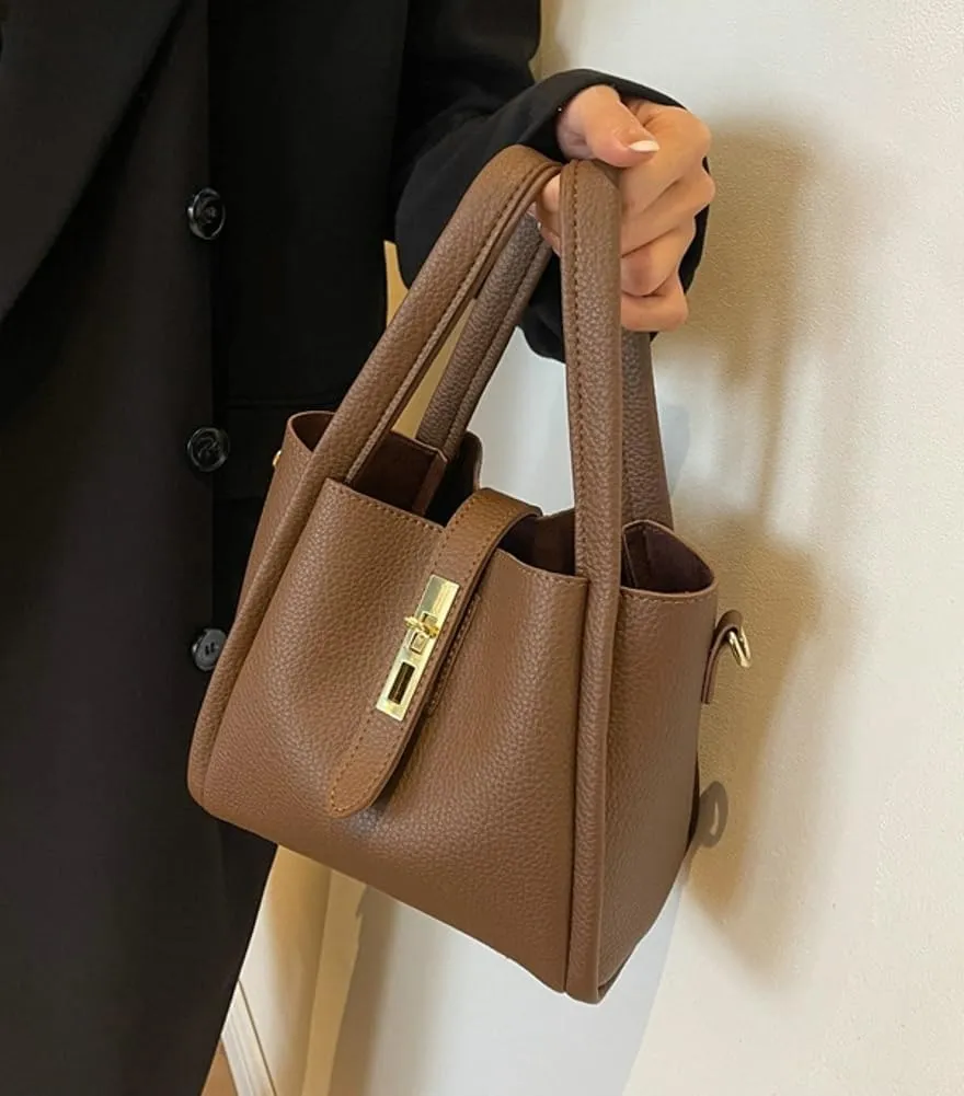 Bucket Bag for Women Soft Leather Bucket Hobo Purse Trendy Crossbody Shoulder Bag Top Handle Handbag Slouchy Tote Satchel