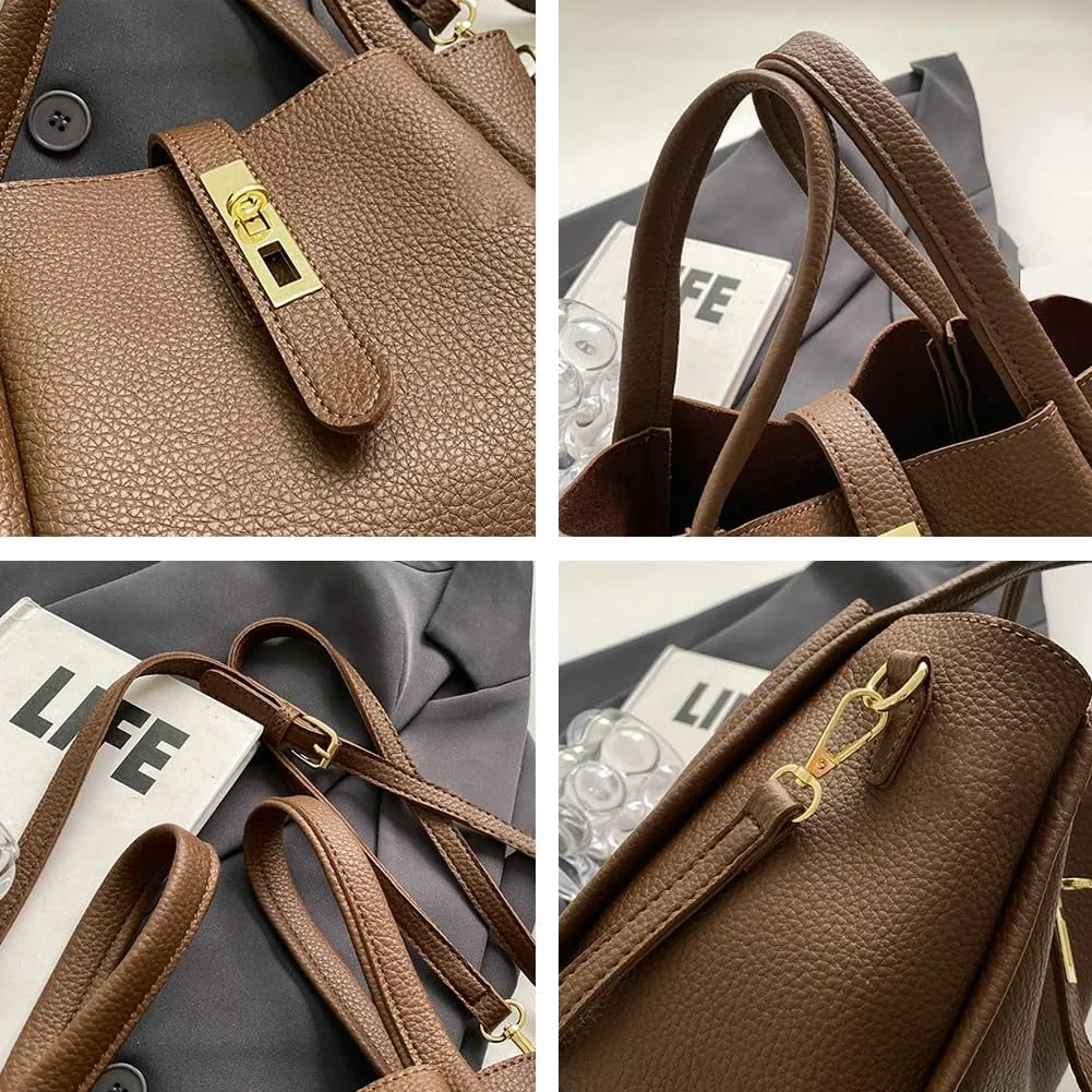 Bucket Bag for Women Soft Leather Bucket Hobo Purse Trendy Crossbody Shoulder Bag Top Handle Handbag Slouchy Tote Satchel
