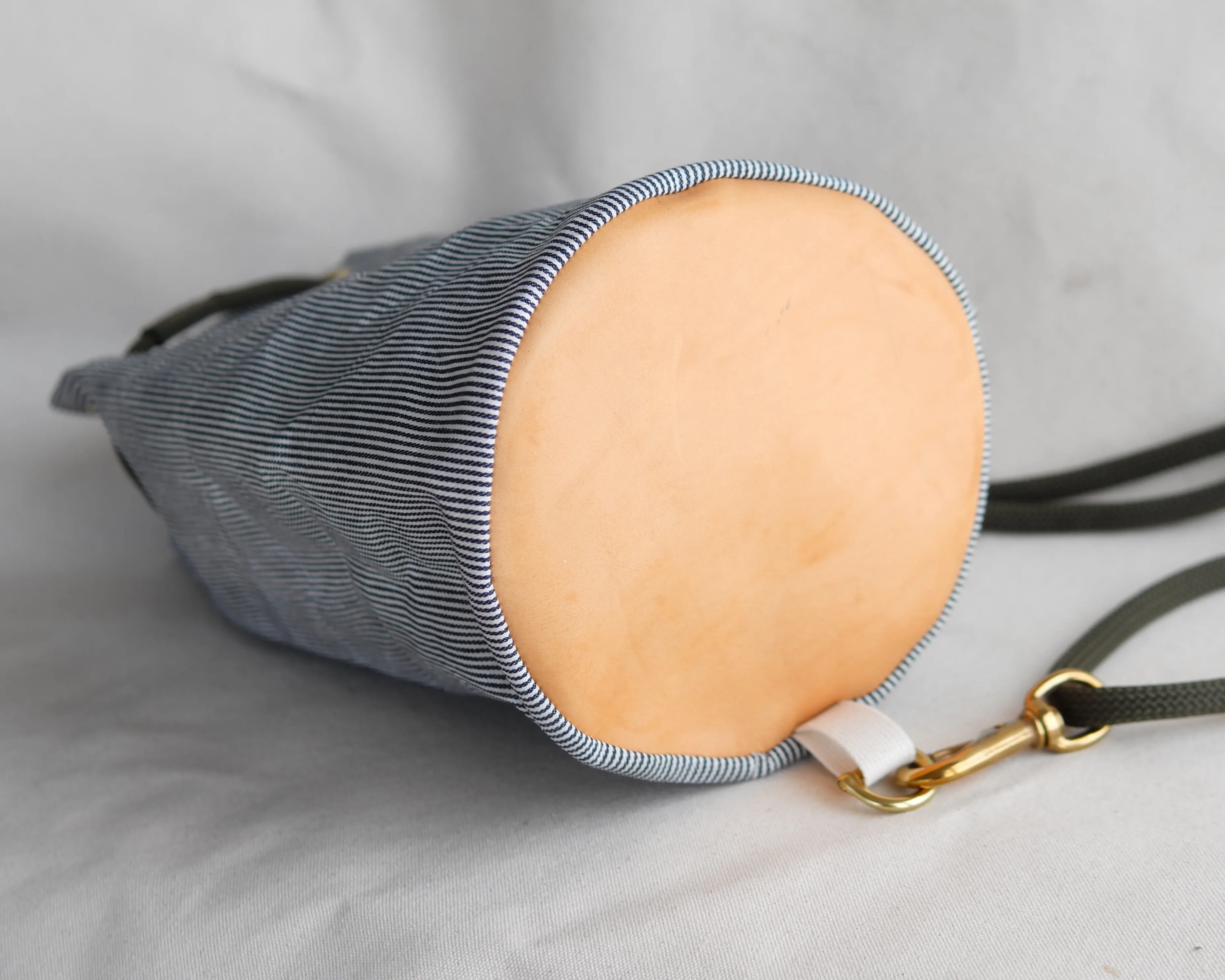 Bucket Bag in Engineer Stripe Waxed Canvas