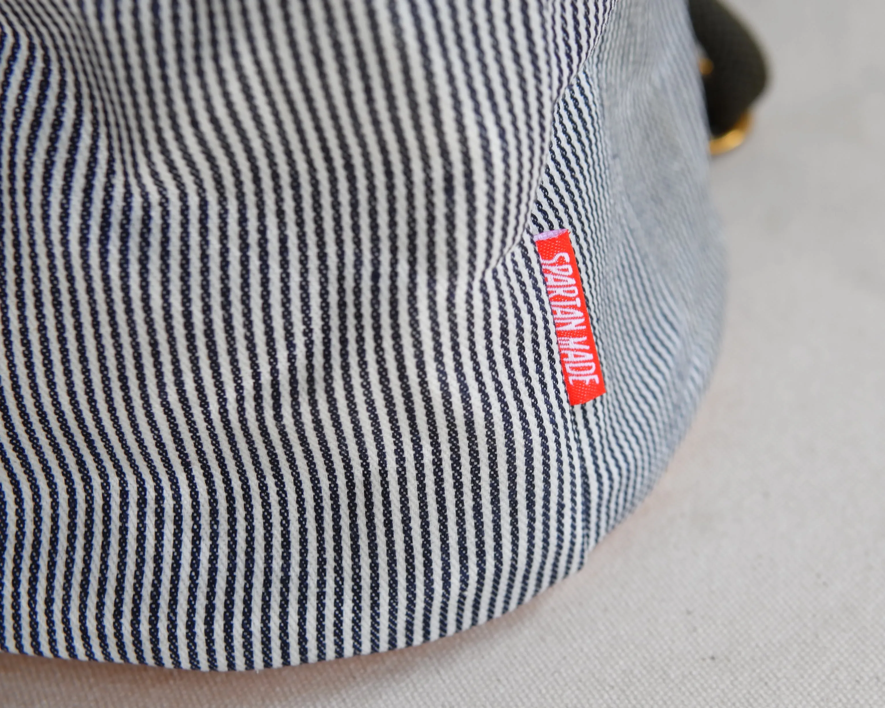 Bucket Bag in Engineer Stripe Waxed Canvas