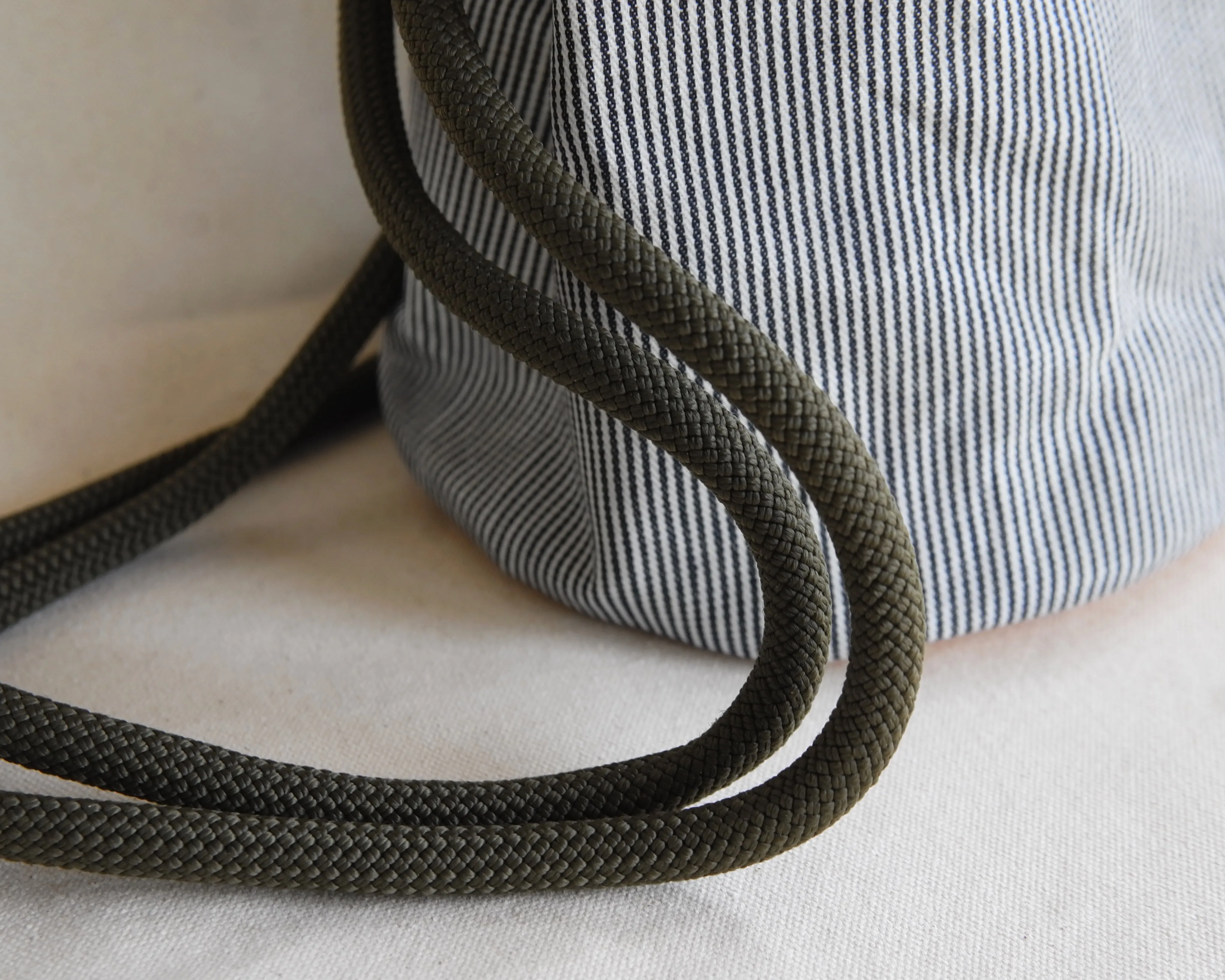 Bucket Bag in Engineer Stripe Waxed Canvas