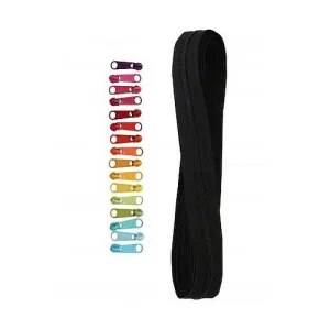 By Annie Zipper - 4yd with 16 Pulls - Black w/color pulls