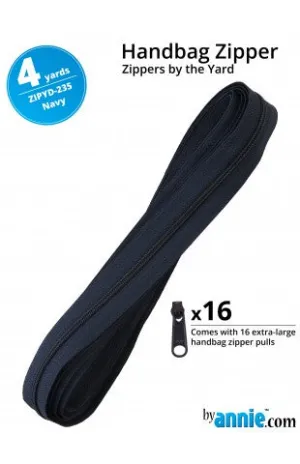 By Annie Zippers By The Yard - 4yd with 16 Pulls - Navy