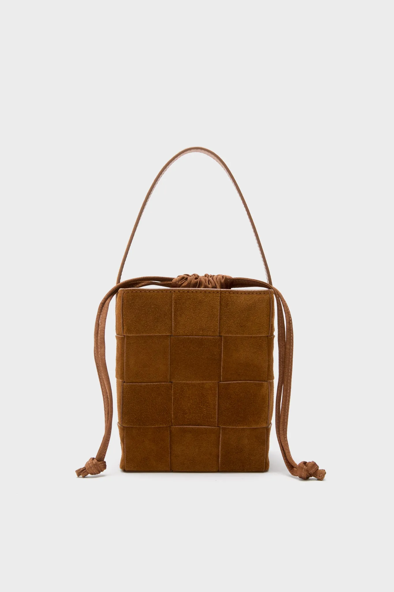 Cacao Laith Woven Top Handle Bag