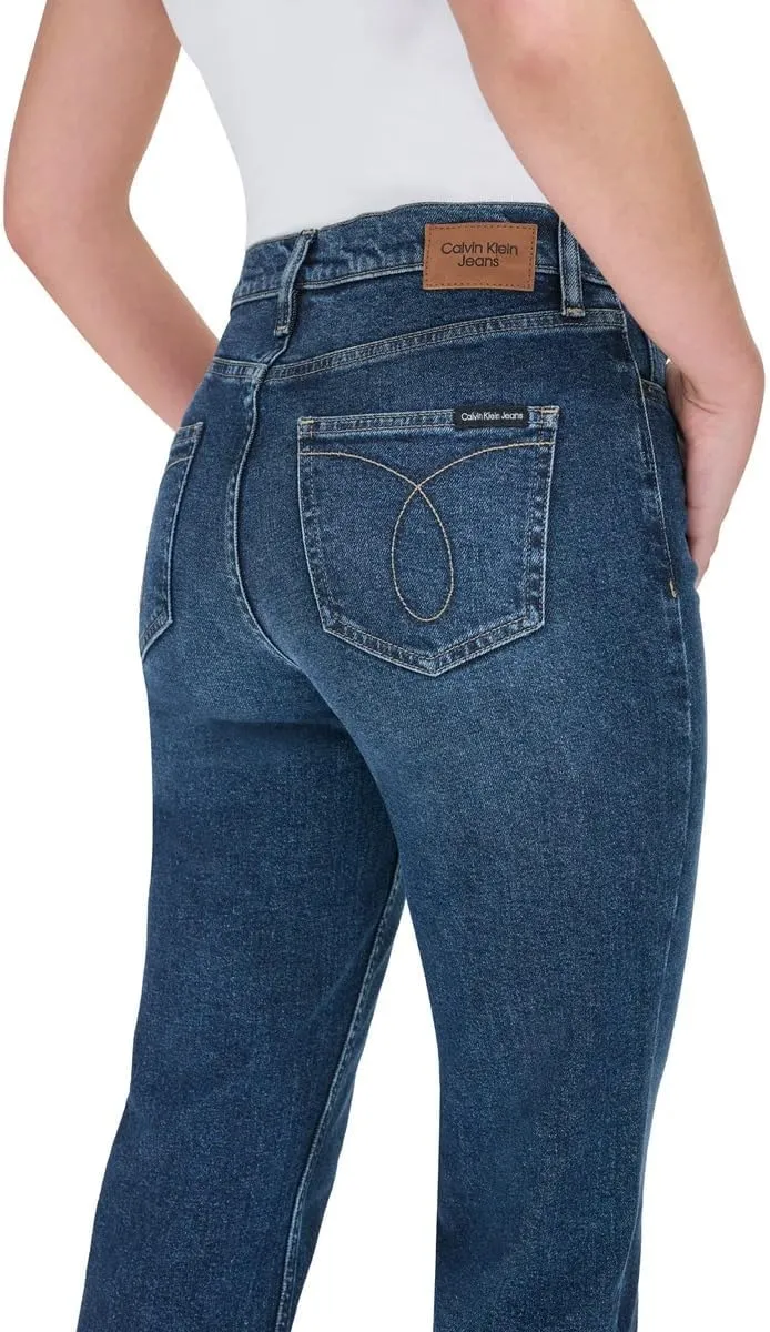 Calvin Klein Women High Rise Straight Leg Jean