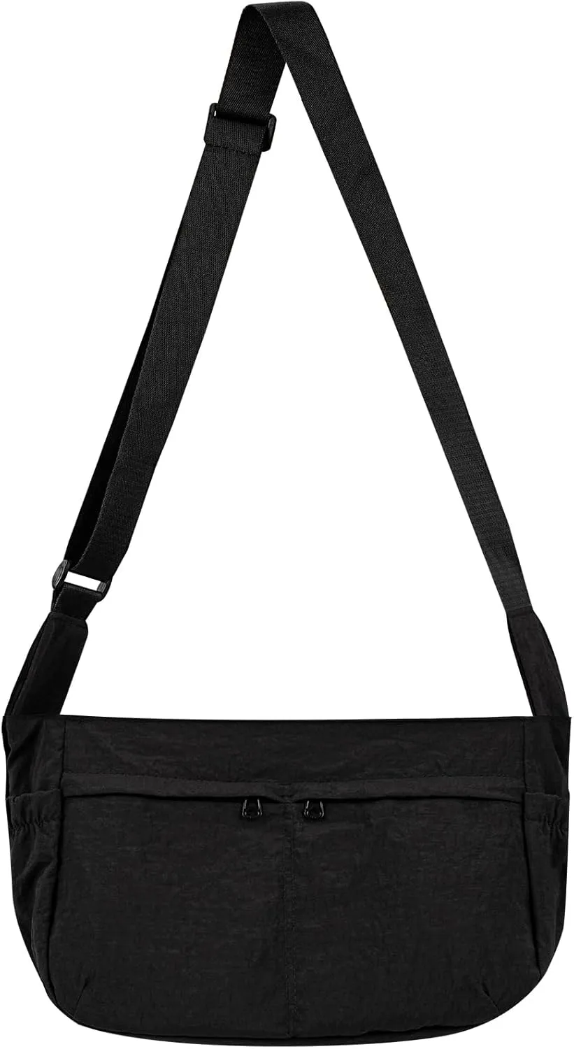 Canvas Crossbody Bag for Women, Shoulder Bag with Pockets, Casual Travel Messenger Bag