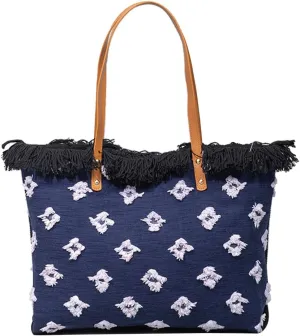 Canvas Handbag for Women Bohemian Tote Bag Large Top Handle Bag Summer Beach Bag Hobo Bag with Tassels Shoulder Bag