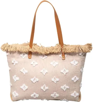 Canvas Handbag for Women Bohemian Tote Bag Large Top Handle Bag Summer Beach Bag Hobo Bag with Tassels Shoulder Bag