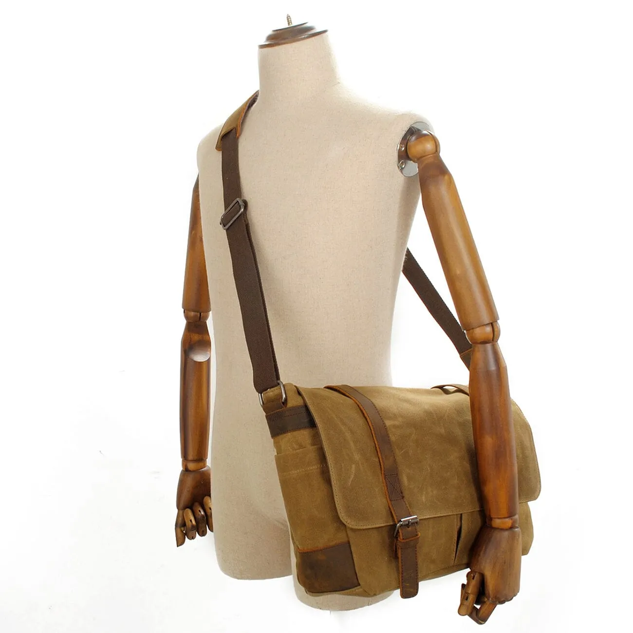Canvas Laptop Messenger Bag Handcrafted