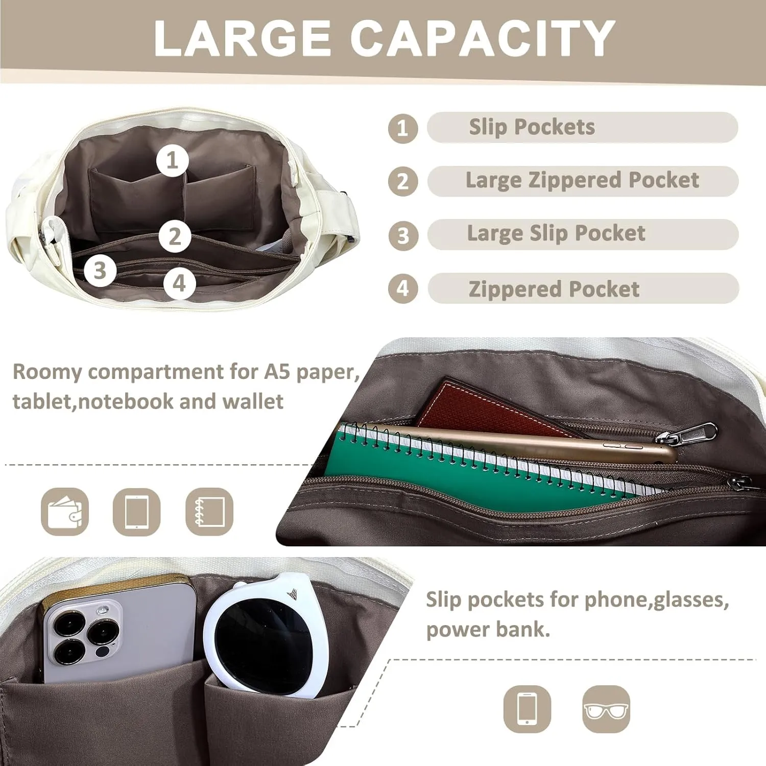 Canvas Messenger Bag,Lightweight Large Casual Crossbody Shoulder Hobo Bag for Women Men Work/Travel/College