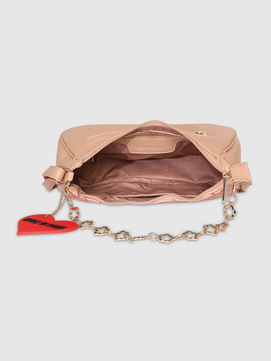 Caprese Emily In Paris Printed Beige Hobo Bag