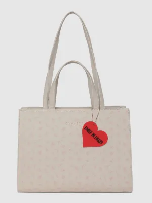 Caprese Emily In Paris Printed Medium Beige Tote Bag