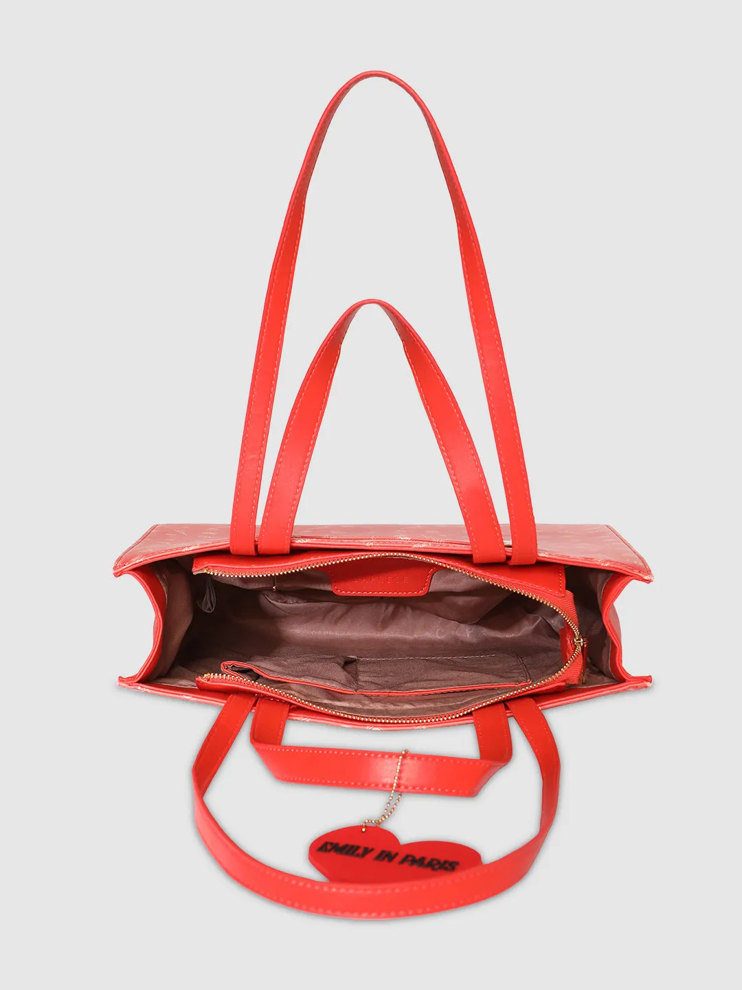 Caprese Emily In Paris Printed Red Tote Bag