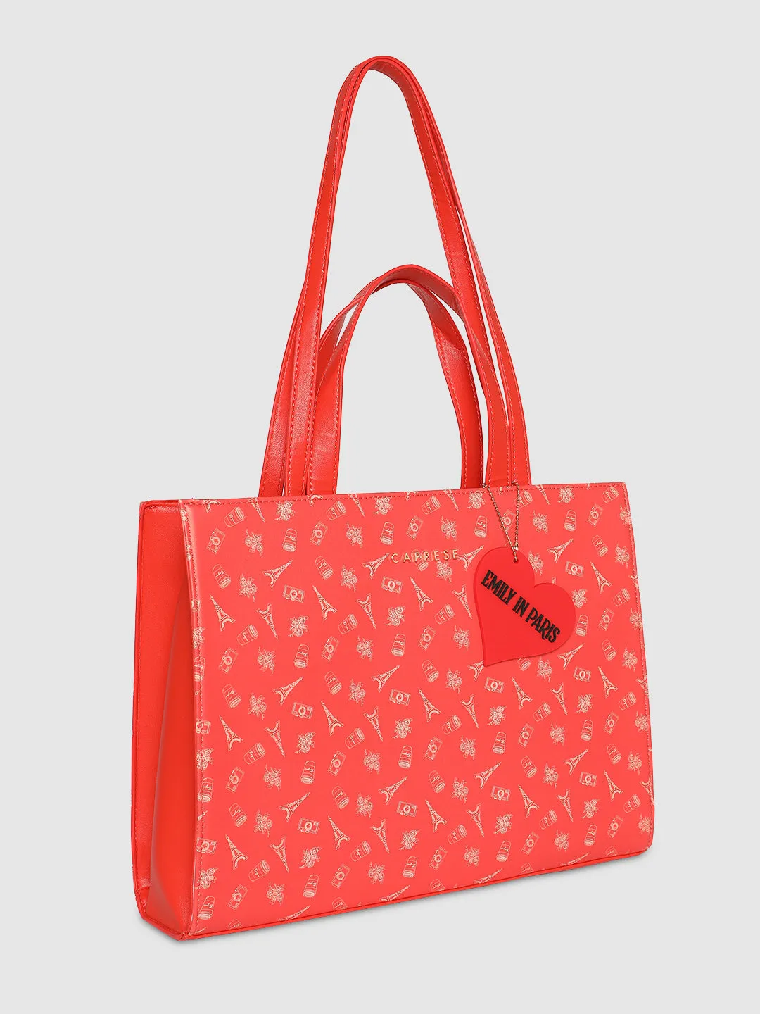 Caprese Emily In Paris Printed Red Tote Bag