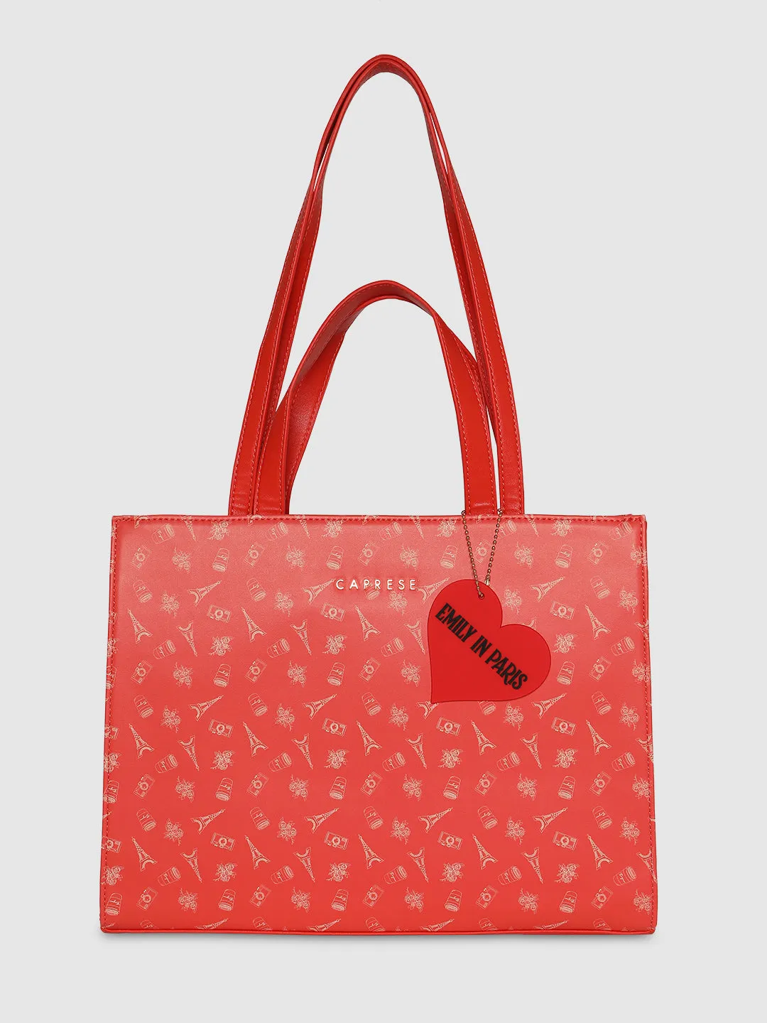 Caprese Emily In Paris Printed Red Tote Bag