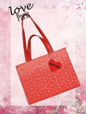 Caprese Emily In Paris Printed Red Tote Bag